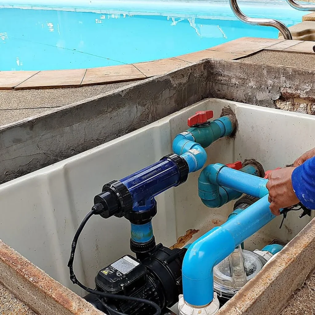 Pool equipment plumbing installation