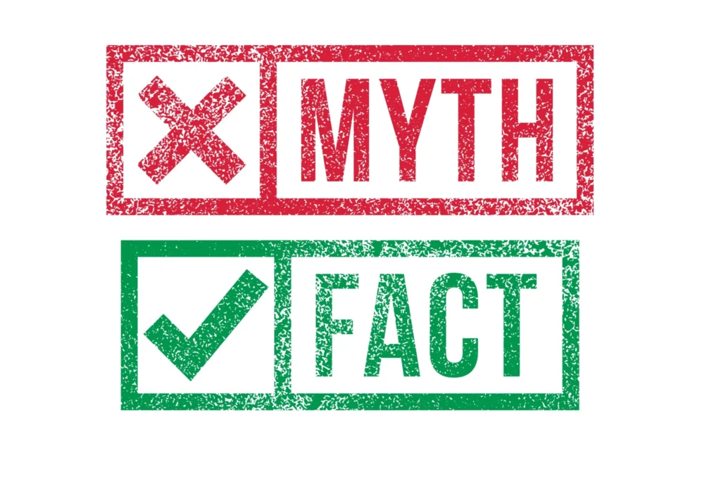 Myth versus fact graphic about solar pool heating misconceptions