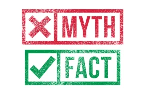 Myth versus fact graphic used to illustrate common misconceptions about solar pool heating.
