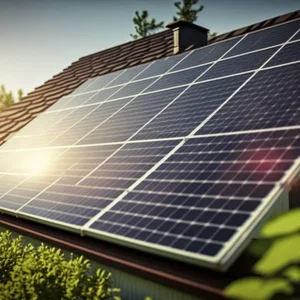 Solar panels installed on a residential roof in sunlight