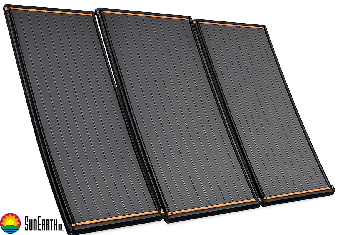 3 SunEarth solar hot water collector panels